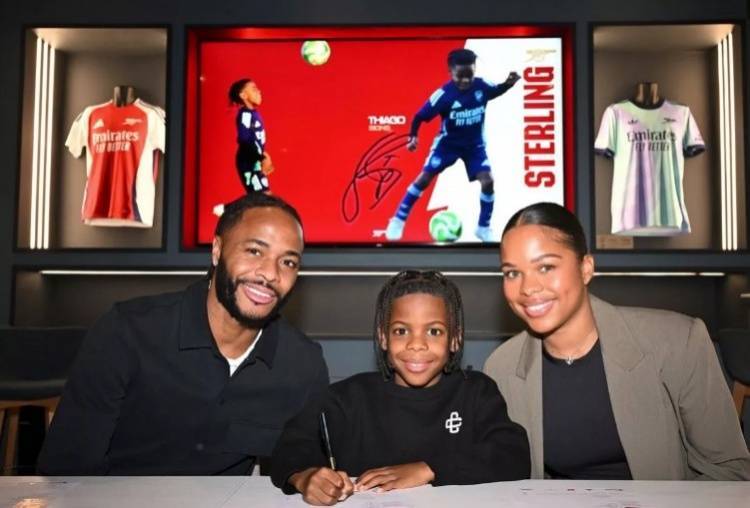 镜报：斯特林之子蒂亚戈加盟阿森纳青训营，将效力枪手U9